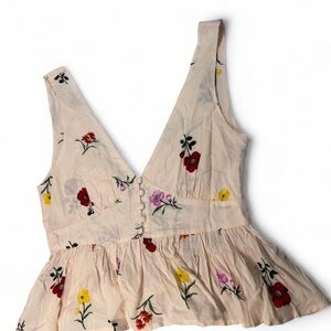 Forever 21 Floral Button-Front Peplum Blouse